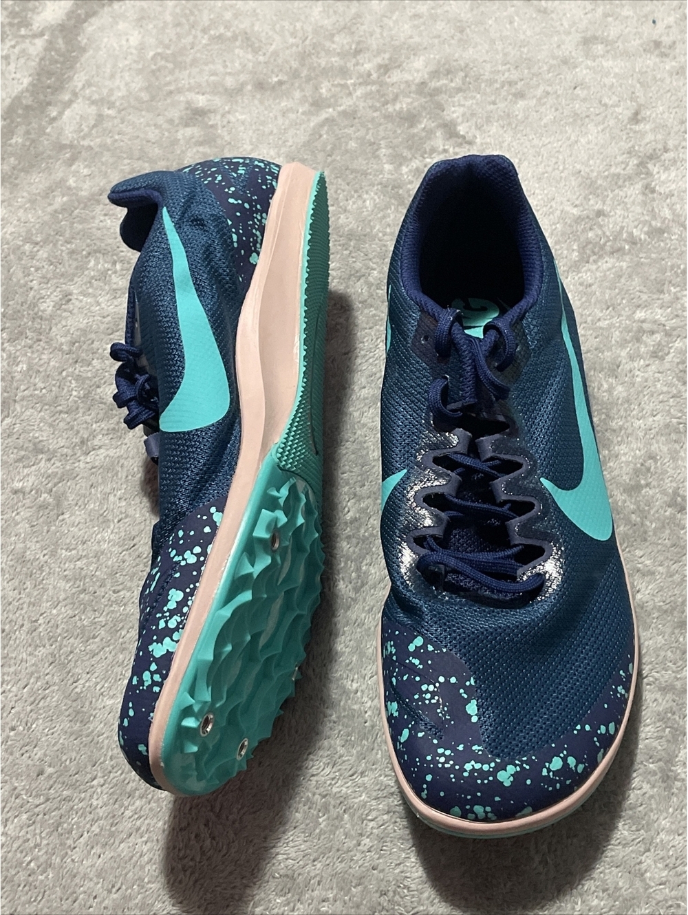 Nike Zoom Rival D 10 Distance Spikes Blue Jade Taupe 907566-401 Unisex M 11